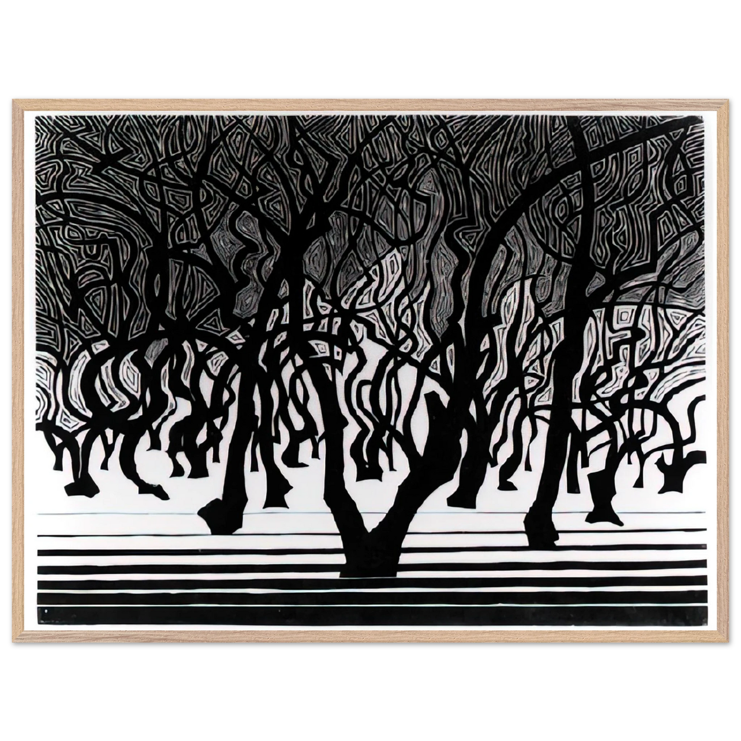 MC Escher - ESCHER (9) Wall Art - 60x80 cm / 24x32 inches - Premium Wooden Framed Poster With Fine Art Paper - Wood frame