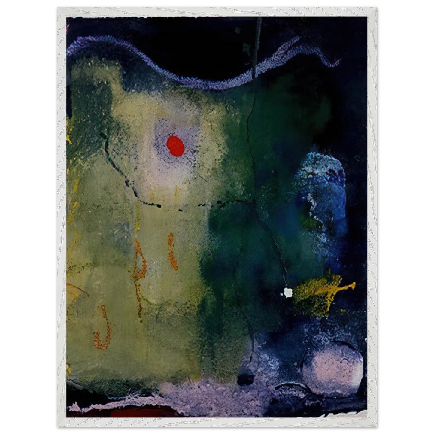 Helen Frankenthaler - The Other Side of the Moon - 1995 Wall art - 30x45 cm / 12x18 inches - Premium Wooden Framed Poster With Fine Art Paper - White frame