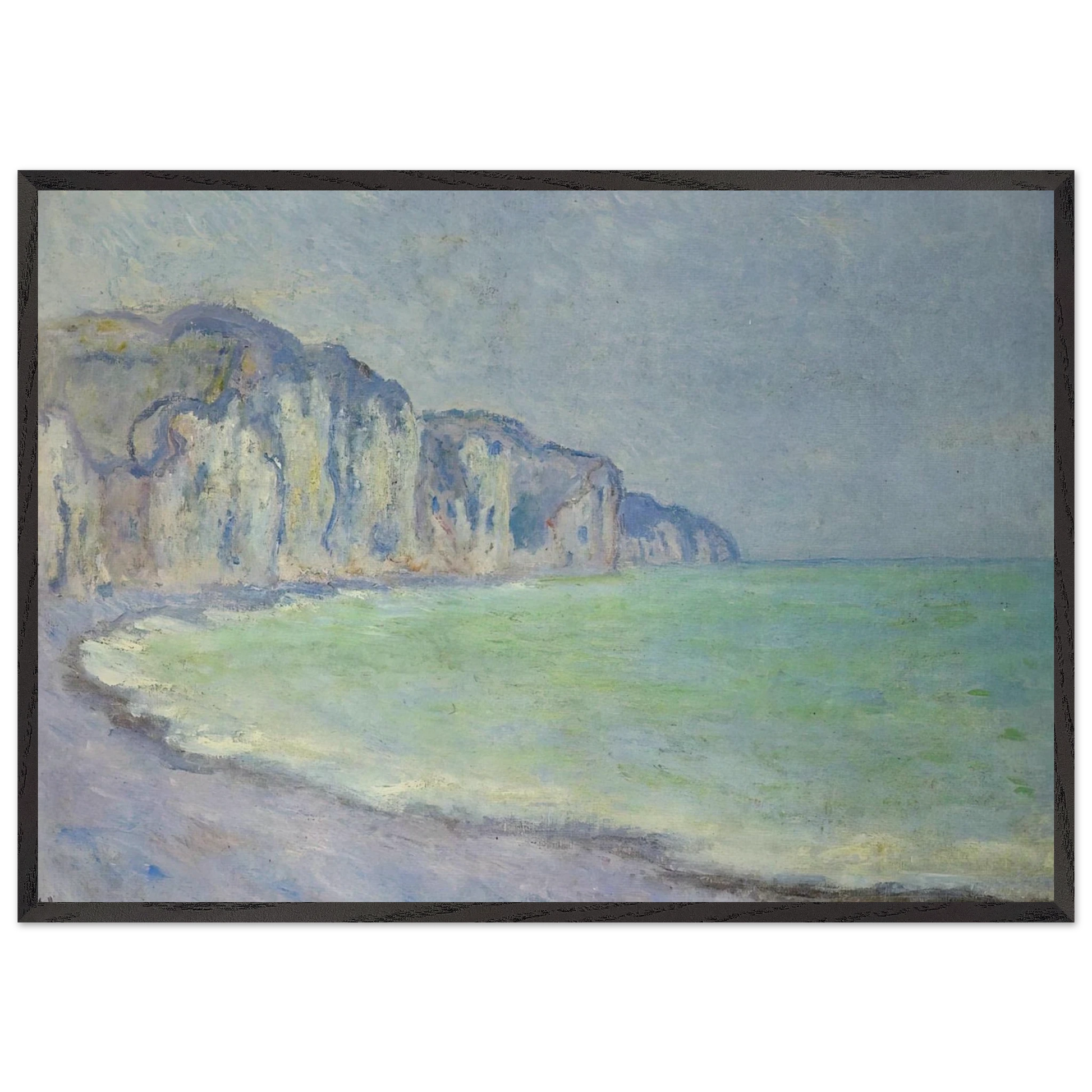 Cliff at Pourville 2 - claude monet Framed Art Print – Black Wooden Frame - Default Title - -Framed Art Print