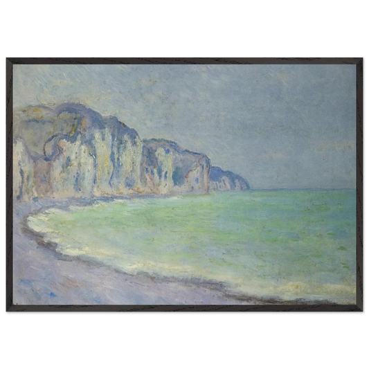 Cliff at Pourville 2 - claude monet 70x100 cm / 28x40 inches Framed Art Print – Black Wooden Frame