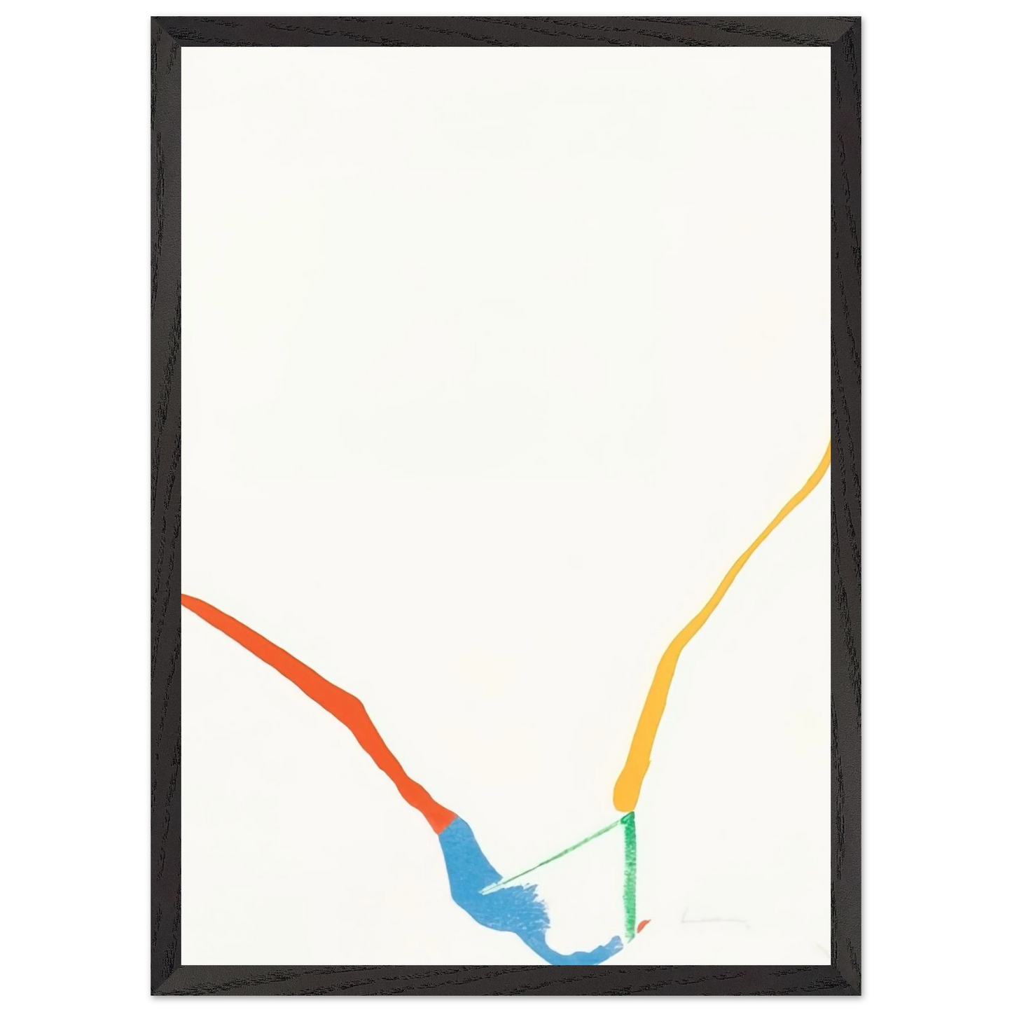 Helen Frankenthaler - What Red Lines Can Do - 1970 Wall art - 20x25 cm / 8x10 inches - Premium Wooden Framed Poster With Fine Art Paper - White frame
