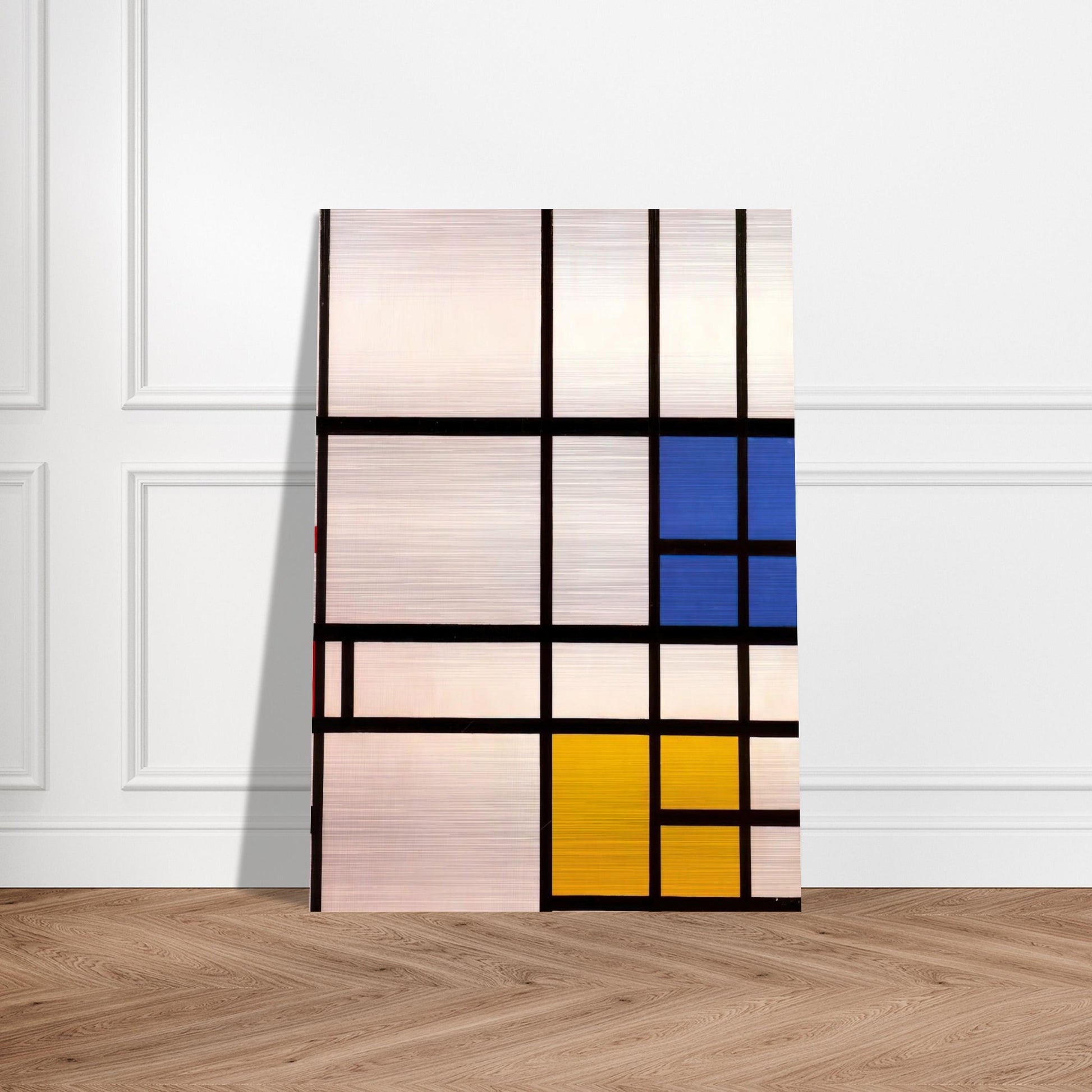 Composition N. 11 London with Blue, Red and Yellow - Piet Mondrian Brushed Aluminum Print - 70x100 cm / 28x40 inches | Piet Mondrian Aluminum Print | Piet Mondrian Prints