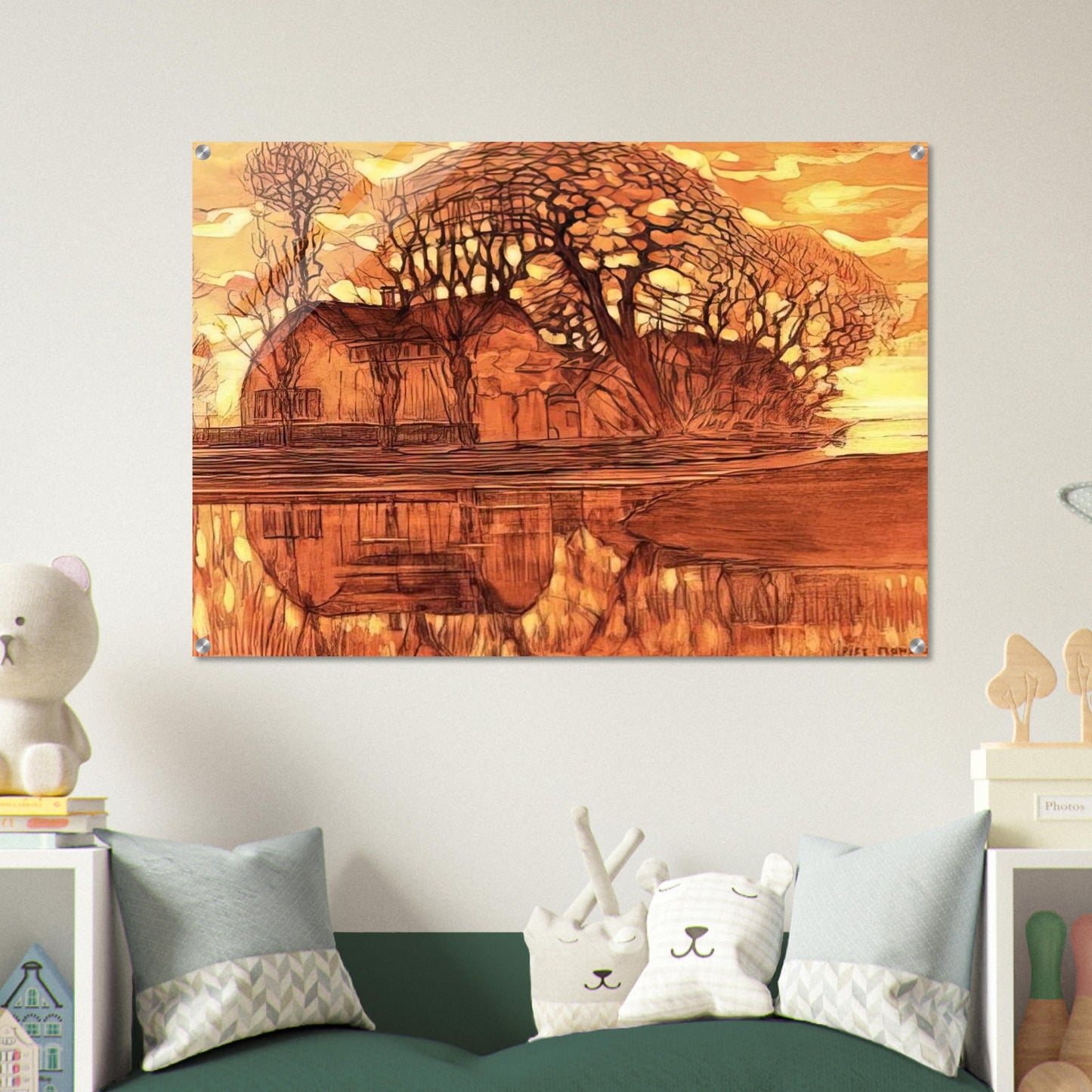 Farm at Duivendrecht - Piet Mondrian Acrylic Print - 70x100 cm / 28x40″ inches