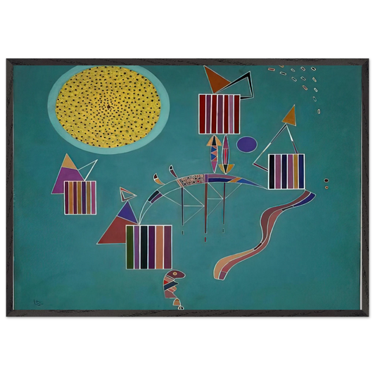 INTIME MESSAGE 1942 - Wassily Kandinsky 70x100 cm / 28x40 inches Framed Art Print – Black Wooden Frame