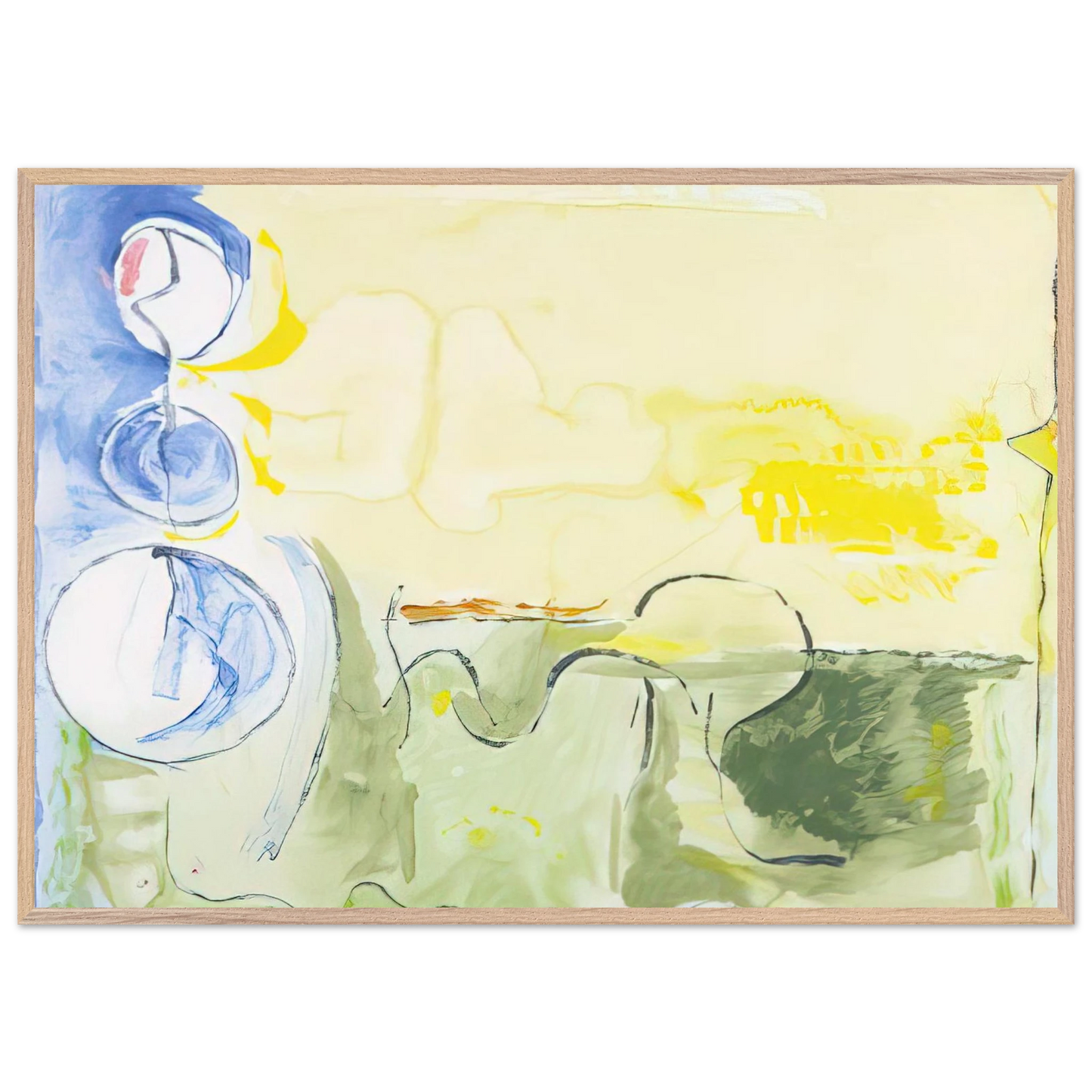 Helen Frankenthaler - Flotilla - 2006 Wall art - 70x70 cm / 28x28 inches - Premium Wooden Framed Poster With Fine Art Paper - White frame
