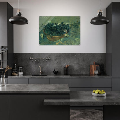 Still Life Bowl with Daisies - Vincent van Gogh Acrylic Print - 70x100 cm / 28x40″ inches | Vincent van Gogh Wall Art | Vincent van Gogh Prints