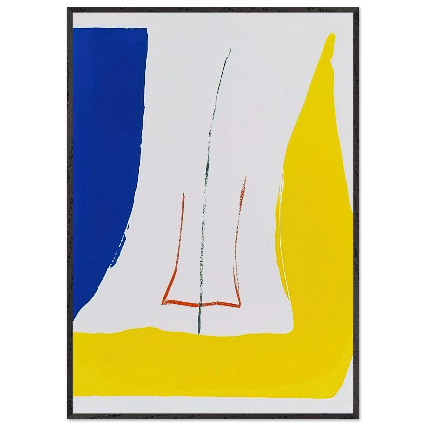 Helen Frankenthaler - Sun Corner - 1968 Wall art - 30x45 cm / 12x18 inches - Premium Wooden Framed Poster With Fine Art Paper - White frame
