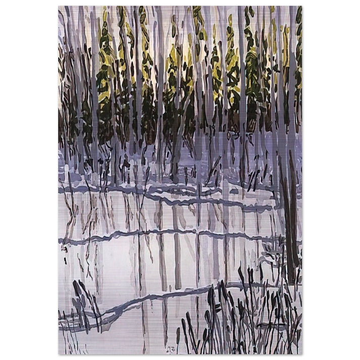 Trees Reflected on Ice - 2002 - Neil Welliver Brushed Aluminum Print - 70x100 cm / 28x40 inches | Neil Welliver Aluminum Print | Neil Welliver Prints