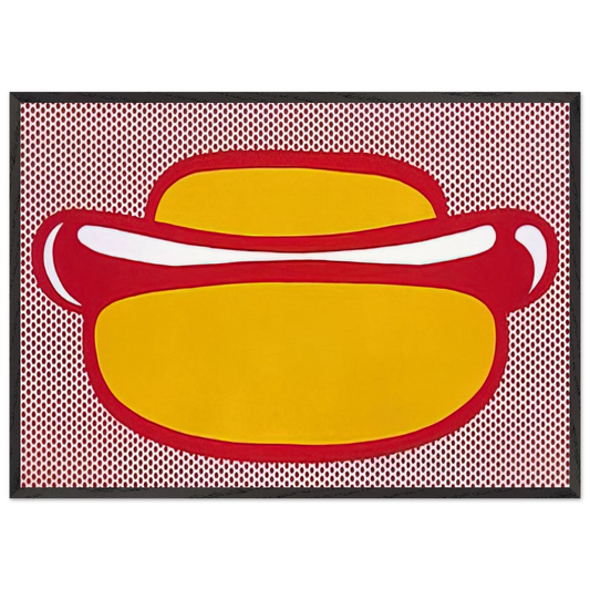 HOT DOG 1964 - Roy Lichtenstein Framed Art Print – Black Wooden Frame - Default Title - -Framed Art Print