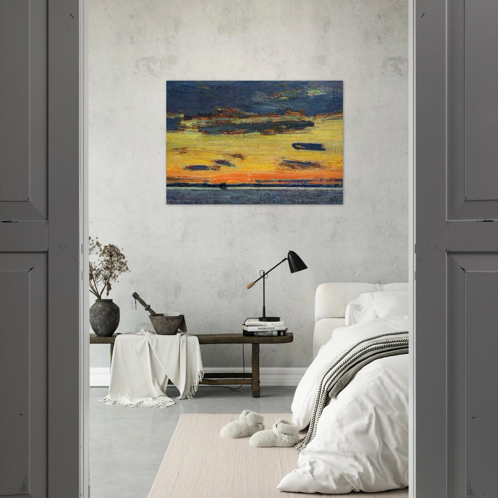 Sunset on the Sea - Childe Hassam Brushed Aluminum Print - 70x100 cm / 28x40 inches | Childe Hassam Aluminum Print | Childe Hassam Prints