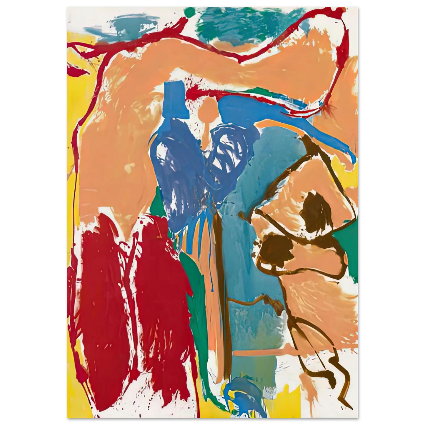 Helen Frankenthaler - Mediterranean Thoughts, 1960- Wall Art - 60x80 cm / 24x32 inches - Premium Wooden Framed Poster With Fine Art Paper - Wood frame