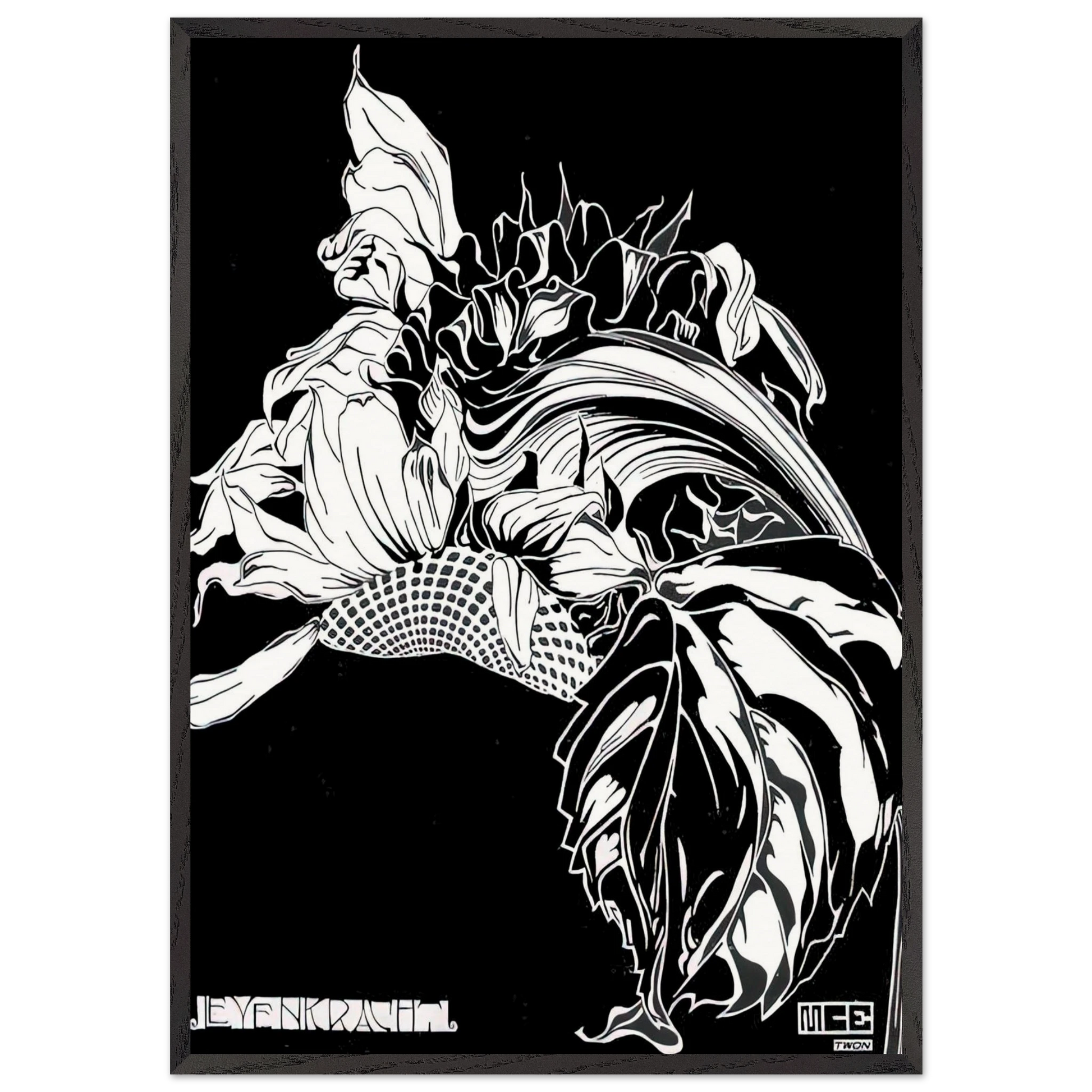 LIFE FORCE - MC Escher Framed Art Print – Black Wooden Frame - Default Title - -Framed Art Print