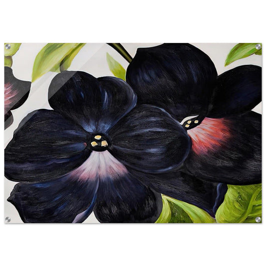 Black and Purple Petunias - Georgia O'Keeffe Acrylic Print - 70x100 cm / 28x40″ inches | Georgia O'Keeffe Wall Art | Georgia O'Keeffe Prints