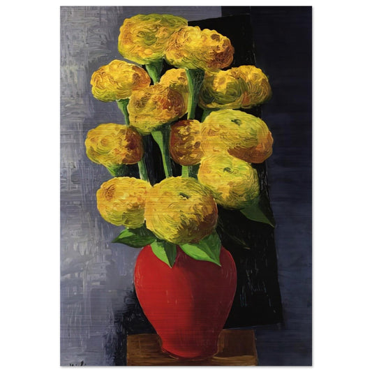 FLOWERS AND SHELLS 1919 - Moise Kisling Brushed Aluminum Print - 70x100 cm / 28x40 inches | Moise Kisling Aluminum Print | Moise Kisling Prints