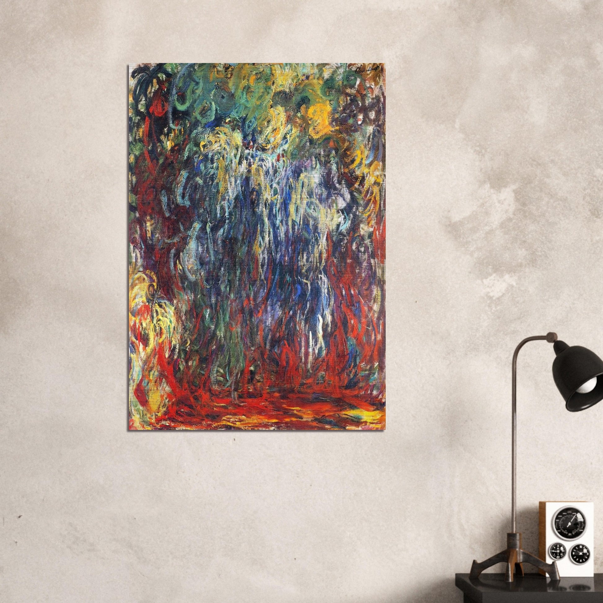 Weeping Willow, Giverny - claude monet Brushed Aluminum Print - 70x100 cm / 28x40 inches | claude monet Aluminum Print | claude monet Prints