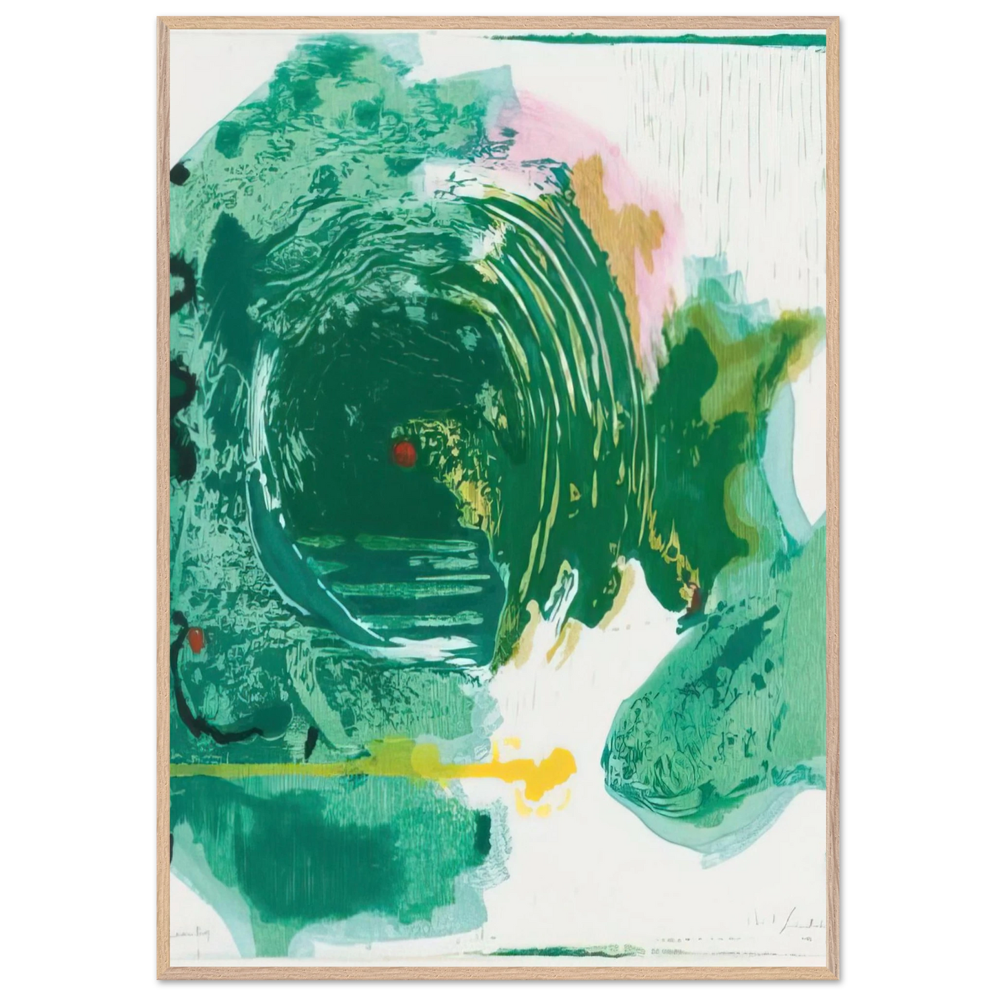 Helen Frankenthaler - Radius - 1993 Wall art - 50x70 cm / 20x28 inches - Premium Wooden Framed Poster With Fine Art Paper - White frame