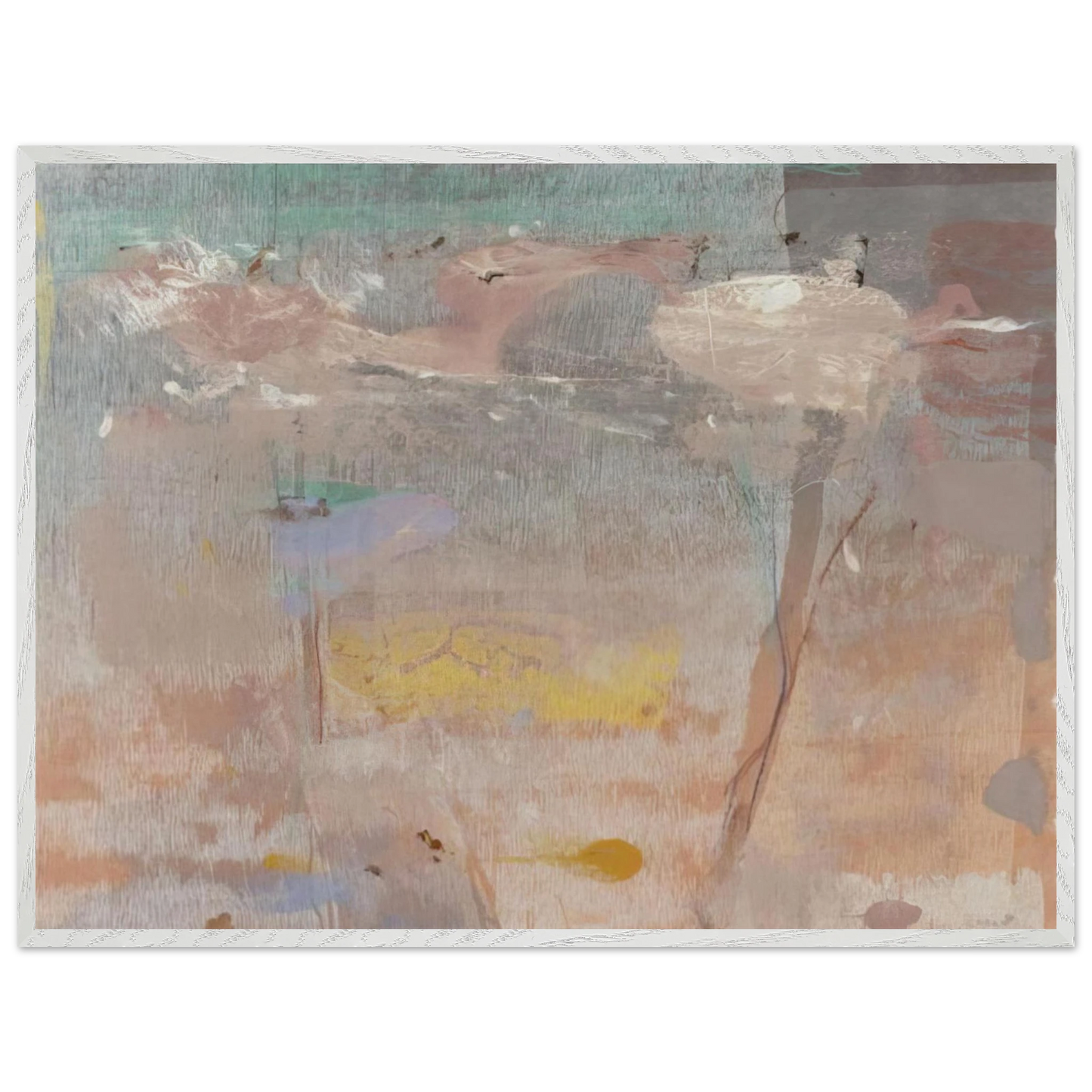 Helen Frankenthaler - Monotype I - 1981 Wall art - 21x29.7 cm / 8x12" - Premium Wooden Framed Poster With Fine Art Paper - White frame
