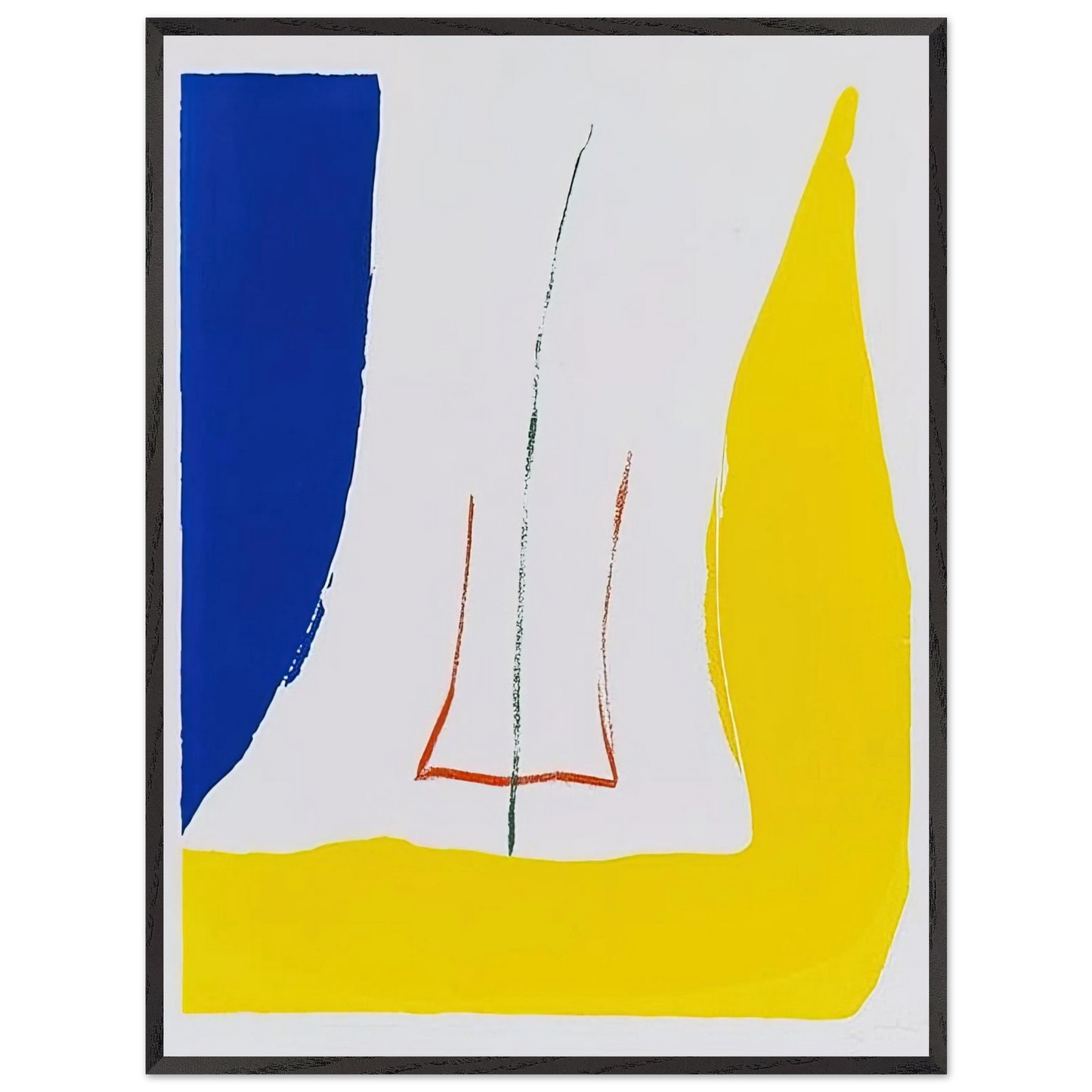 Helen Frankenthaler - Sun Corner - 1968 Wall art - A1 (59.4 x 84.1  cm) - Premium Wooden Framed Poster With Fine Art Paper - White frame