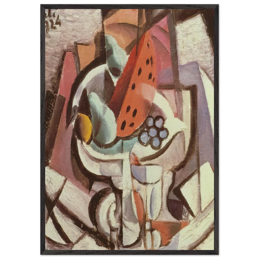 STILL LIFE WATERMELON - Salvador Dali Framed Art Print – Black Wooden Frame - Default Title - -Framed Art Print