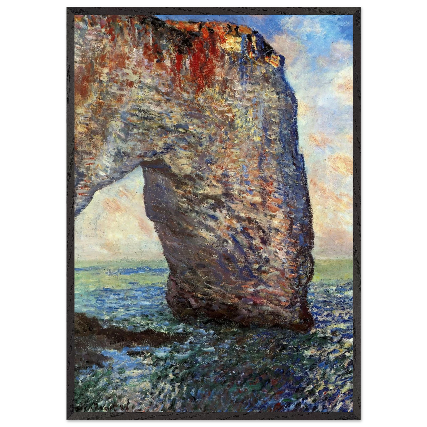 The Mannerport near Etretat - claude monet Framed Art Print – Black Wooden Frame - Default Title - -Framed Art Print