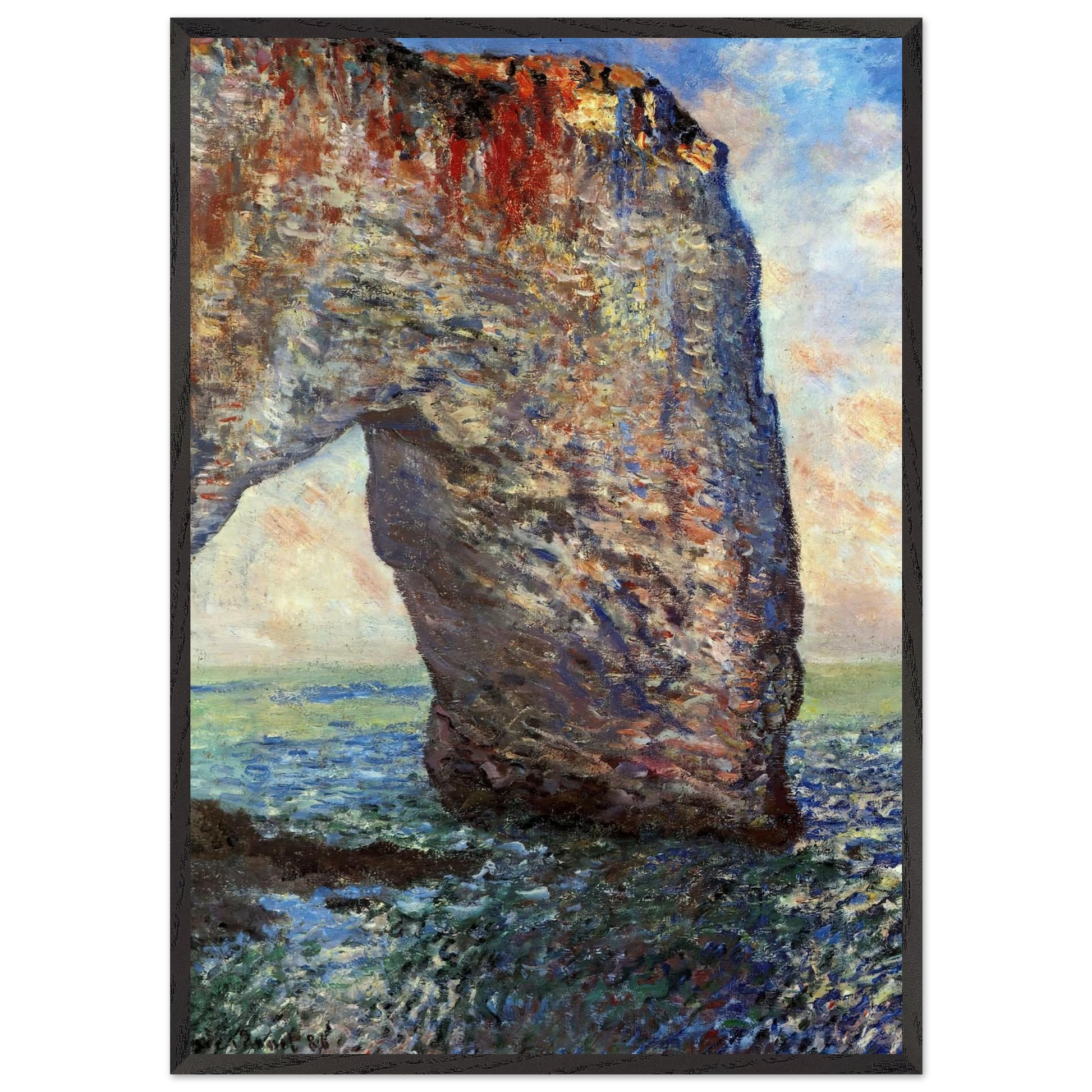 The Mannerport near Etretat - claude monet Framed Art Print – Black Wooden Frame - Default Title - -Framed Art Print