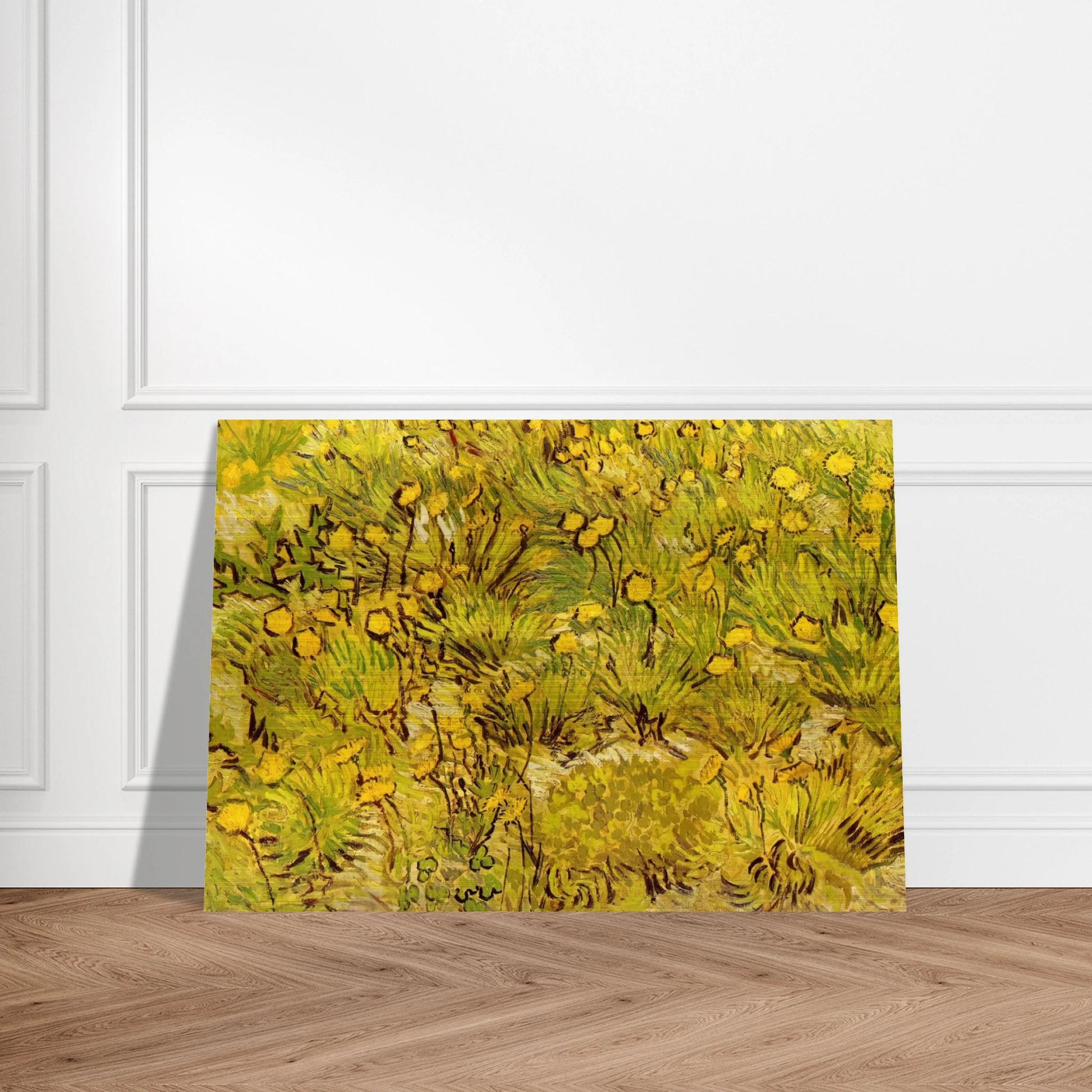 A Field of Yellow Flowers - Vincent van Gogh Brushed Aluminum Print - 70x100 cm / 28x40 inches | Vincent van Gogh Aluminum Print | Vincent van Gogh Prints
