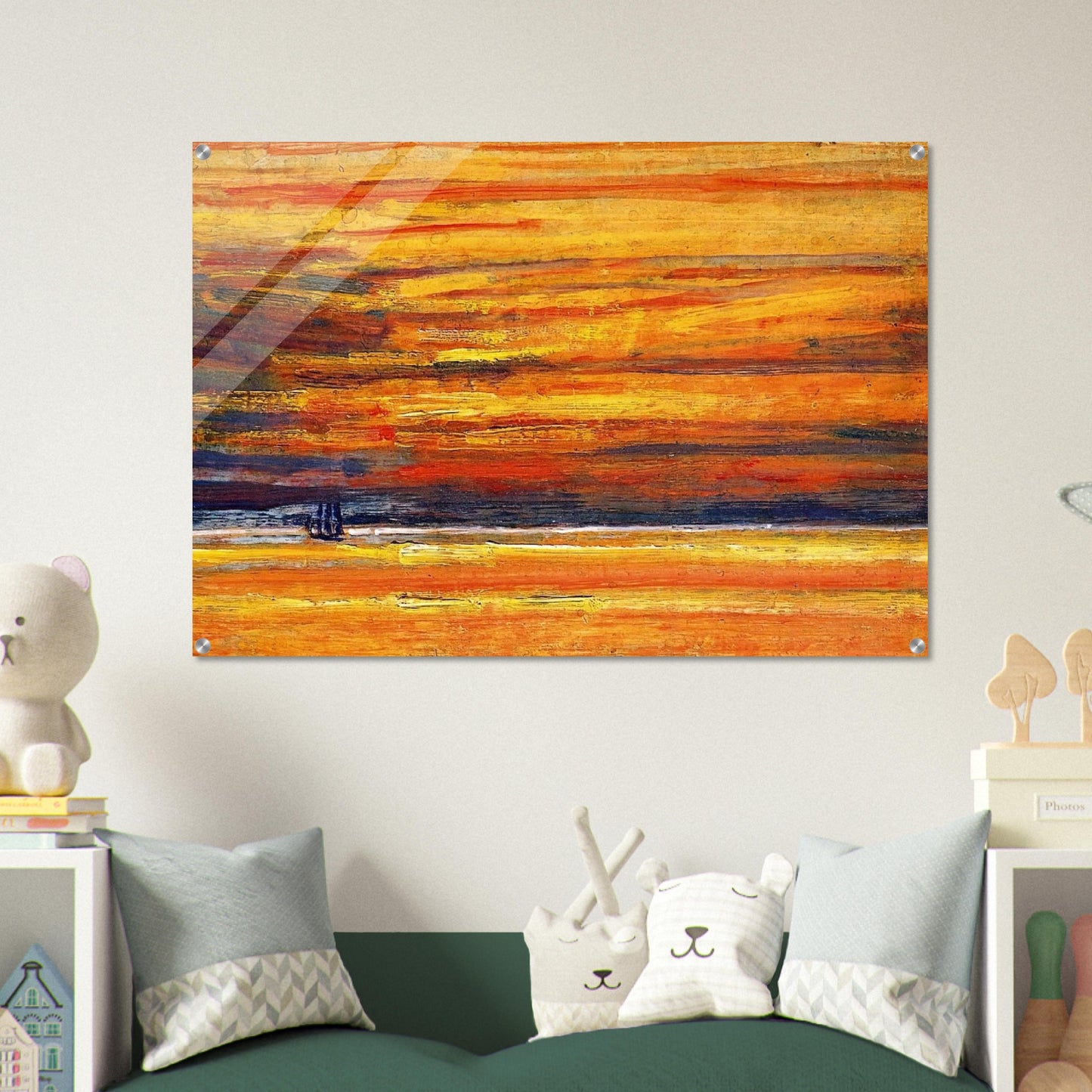 Sailing Vessel at Sea, Sunset - Childe Hassam Acrylic Print - 70x100 cm / 28x40″ inches