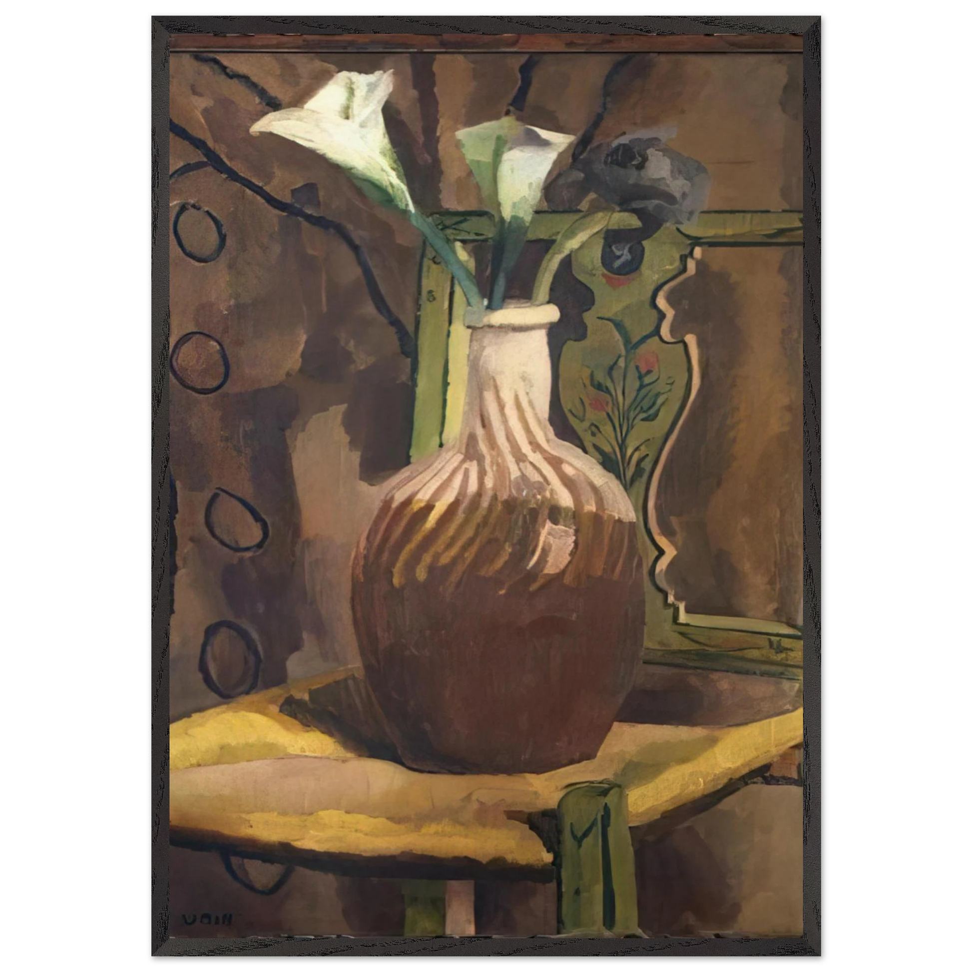 ARUM LILIES 1919 - Vanessa Bell Framed Art Print – Black Wooden Frame - Default Title - -Framed Art Print