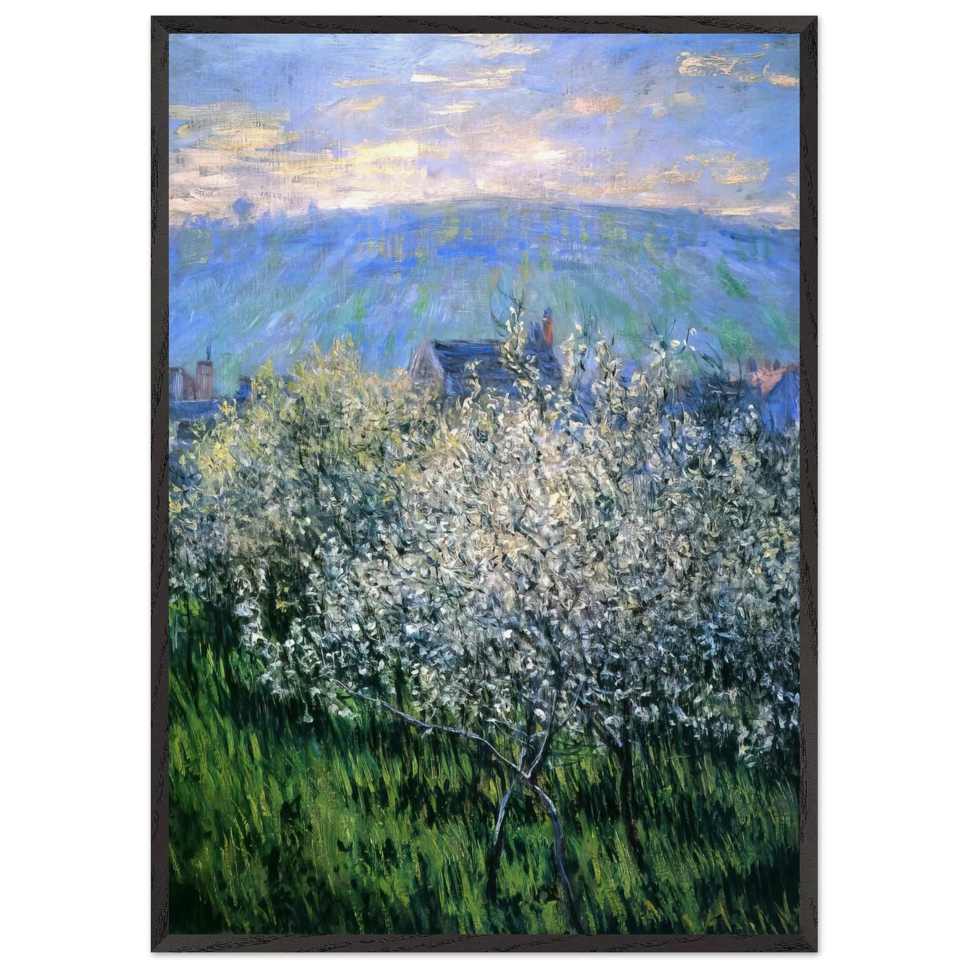 Plums Blossom - claude monet Framed Art Print – Black Wooden Frame - Default Title - -Framed Art Print