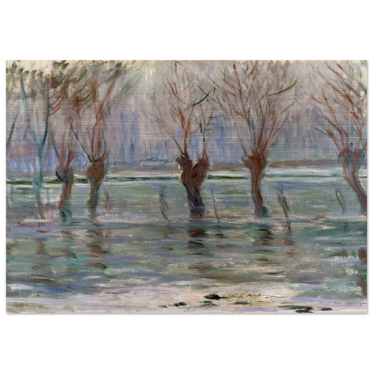 Flood Waters - claude monet Brushed Aluminum Print - 70x100 cm / 28x40 inches | claude monet Aluminum Print | claude monet Prints