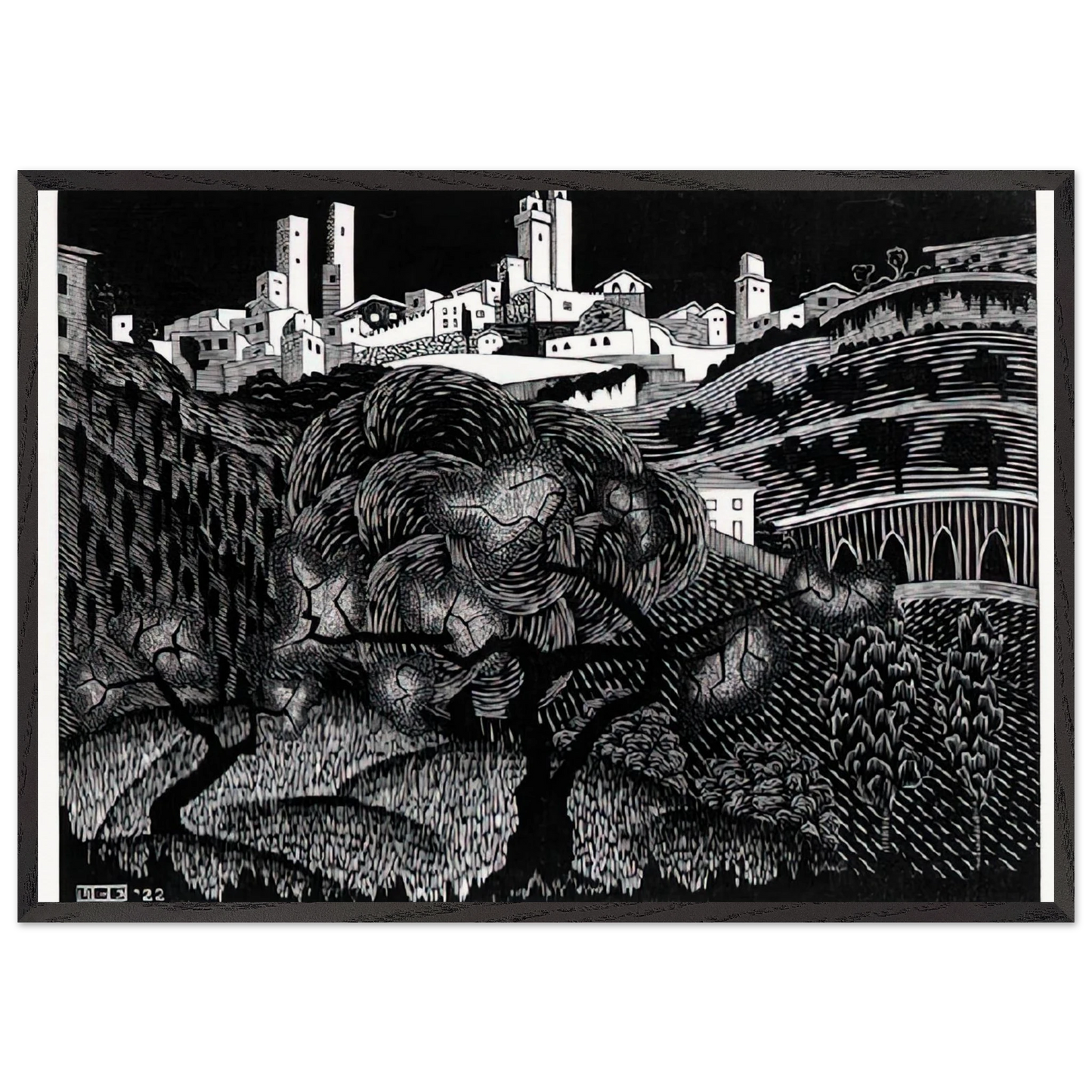 ESCHER 10 - MC Escher Framed Art Print – Black Wooden Frame - Default Title - -Framed Art Print