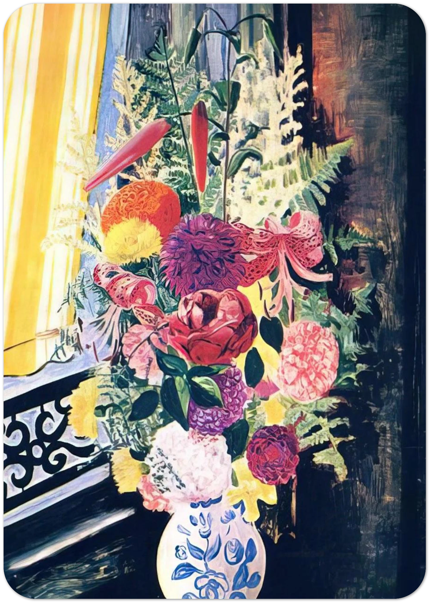 BOUQUET OF VARIOUS FLOWERS 1927 By Moise Kisling Pack of 10 Post Cards | Moise Kisling Post Cards | A6 (10.5 x 14.8 cm) - 4.1 x 5.8 inches