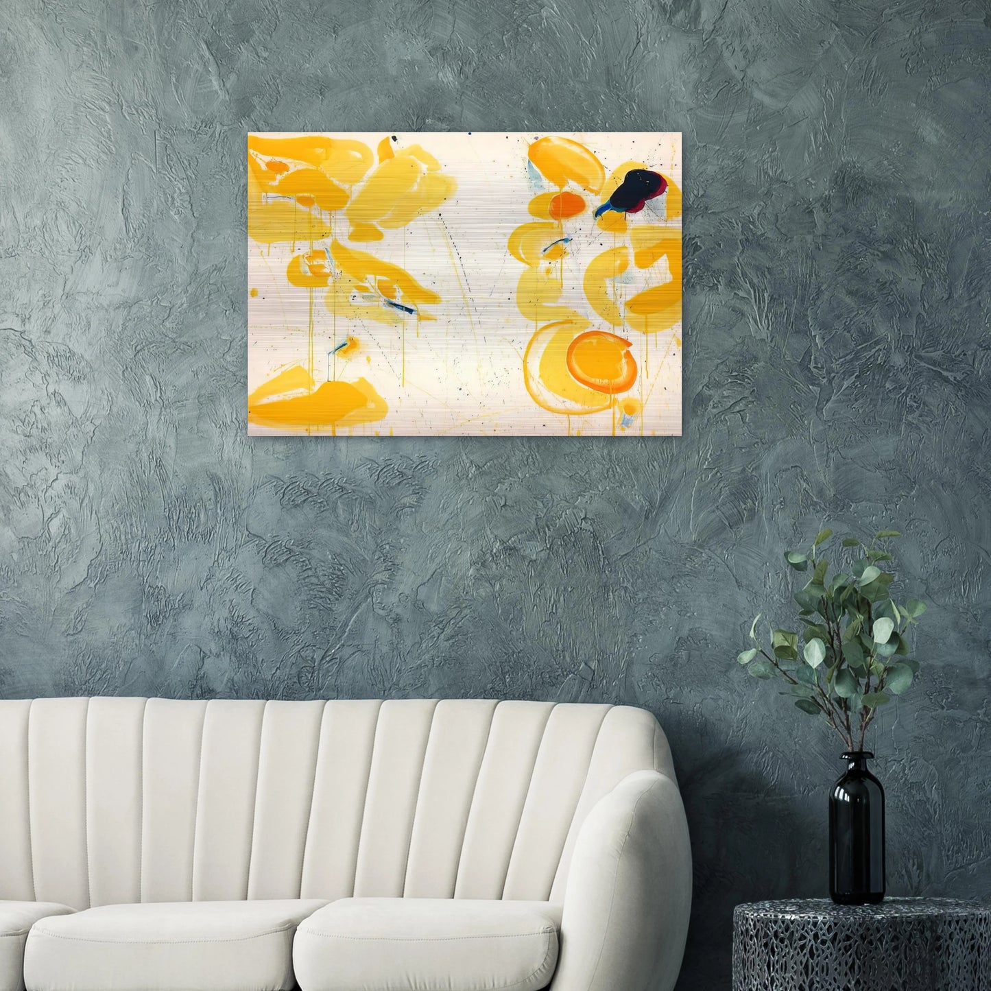 Untitled  Yellow  - Sam Francis Brushed Aluminum Print - 70x100 cm / 28x40 inches | Sam Francis Aluminum Print | Sam Francis Prints