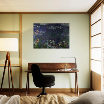 Water Lilies, Green Reflection left half - claude monet Brushed Aluminum Print - 70x100 cm / 28x40 inches | claude monet Aluminum Print | claude monet Prints