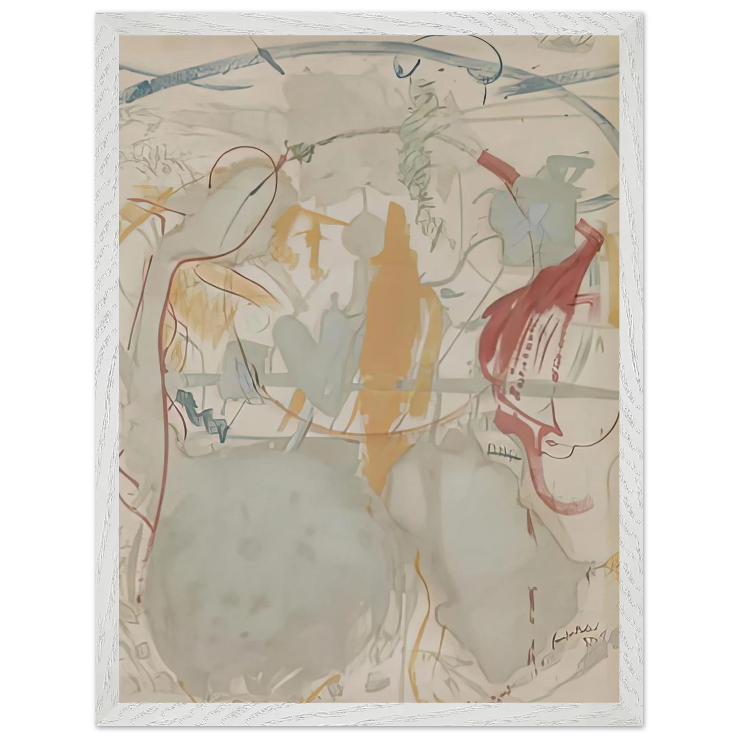 Helen Frankenthaler - Seven Types of Ambiguity, 1957- Wall Art - 60x80 cm / 24x32 inches - Premium Wooden Framed Poster With Fine Art Paper - White frame