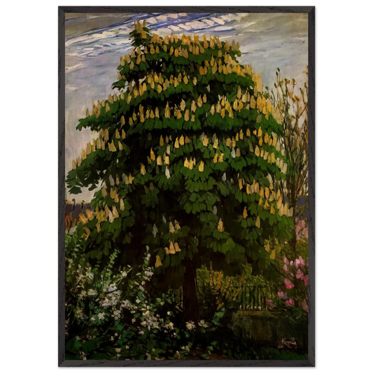 The chestnut tree in blossom - Frantisek Kupka Framed Art Print – Black Wooden Frame - Default Title - -Framed Art Print