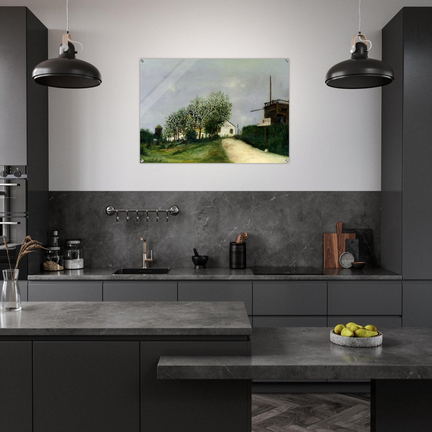 MOULIN IN SANNOIS - Maurice Utrillo Acrylic Print - 70x100 cm / 28x40″ inches | Maurice Utrillo Wall Art | Maurice Utrillo Prints