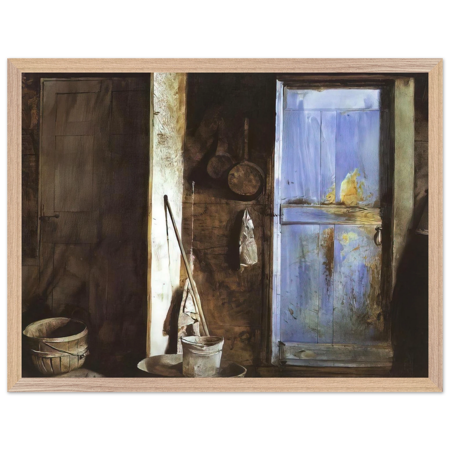 Andrew Wyeth - ALVARO CHRISTINA Wall Art - 21x29.7 cm / 8x12" - Premium Wooden Framed Poster With Fine Art Paper - Wood frame