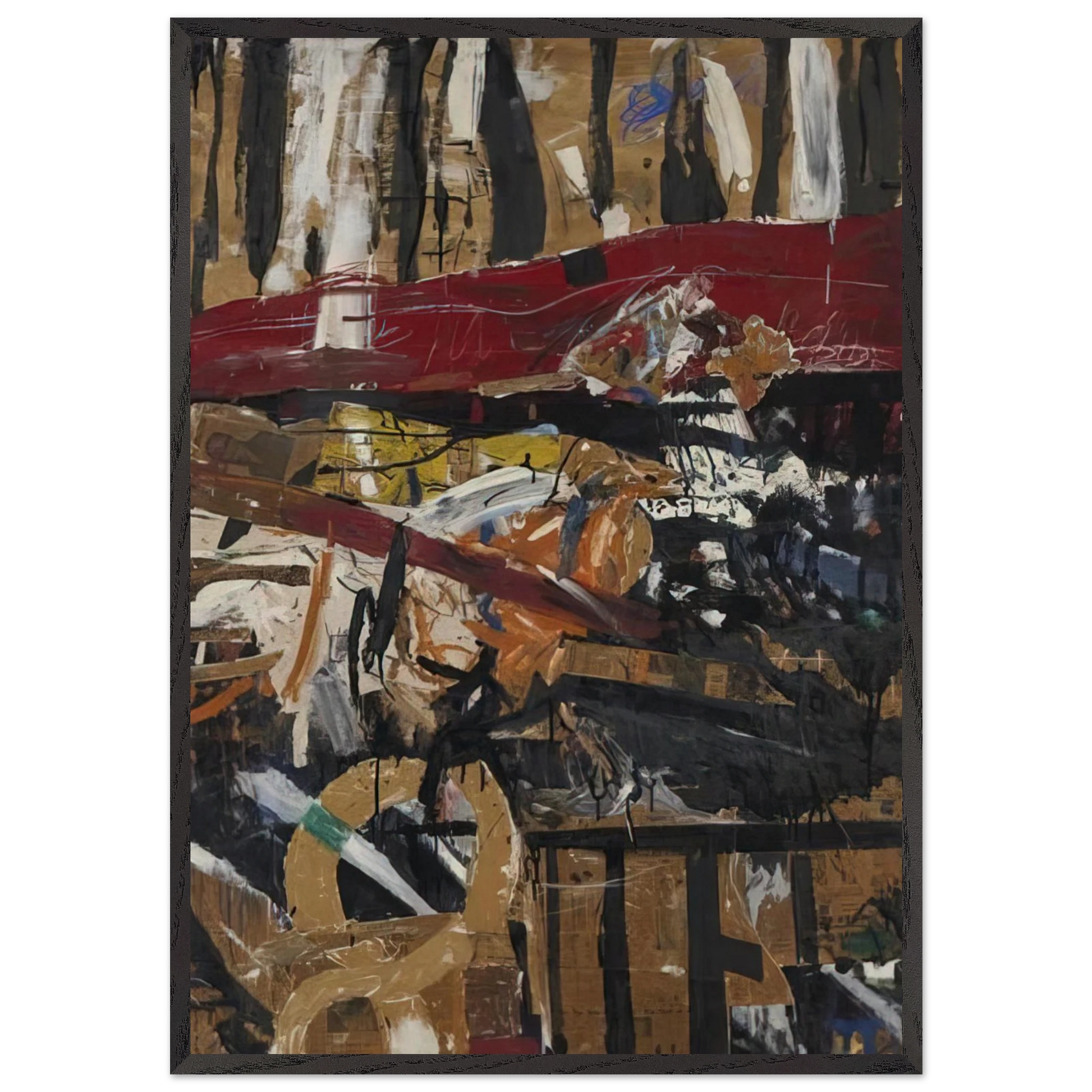 Caged Pheasant 2 - Allan Kaprow Framed Art Print – Black Wooden Frame - Default Title - -Framed Art Print