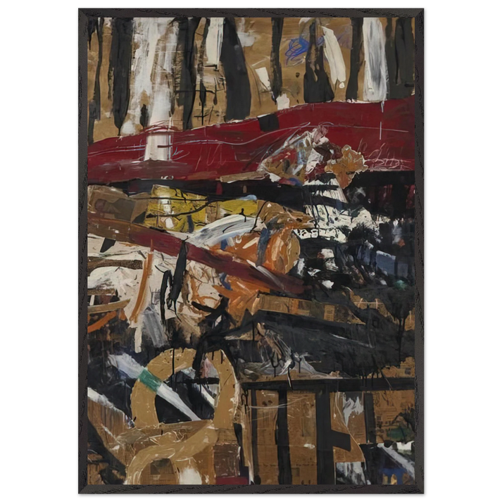 Caged Pheasant 2 - Allan Kaprow 70x100 cm / 28x40 inches Framed Art Print – Black Wooden Frame