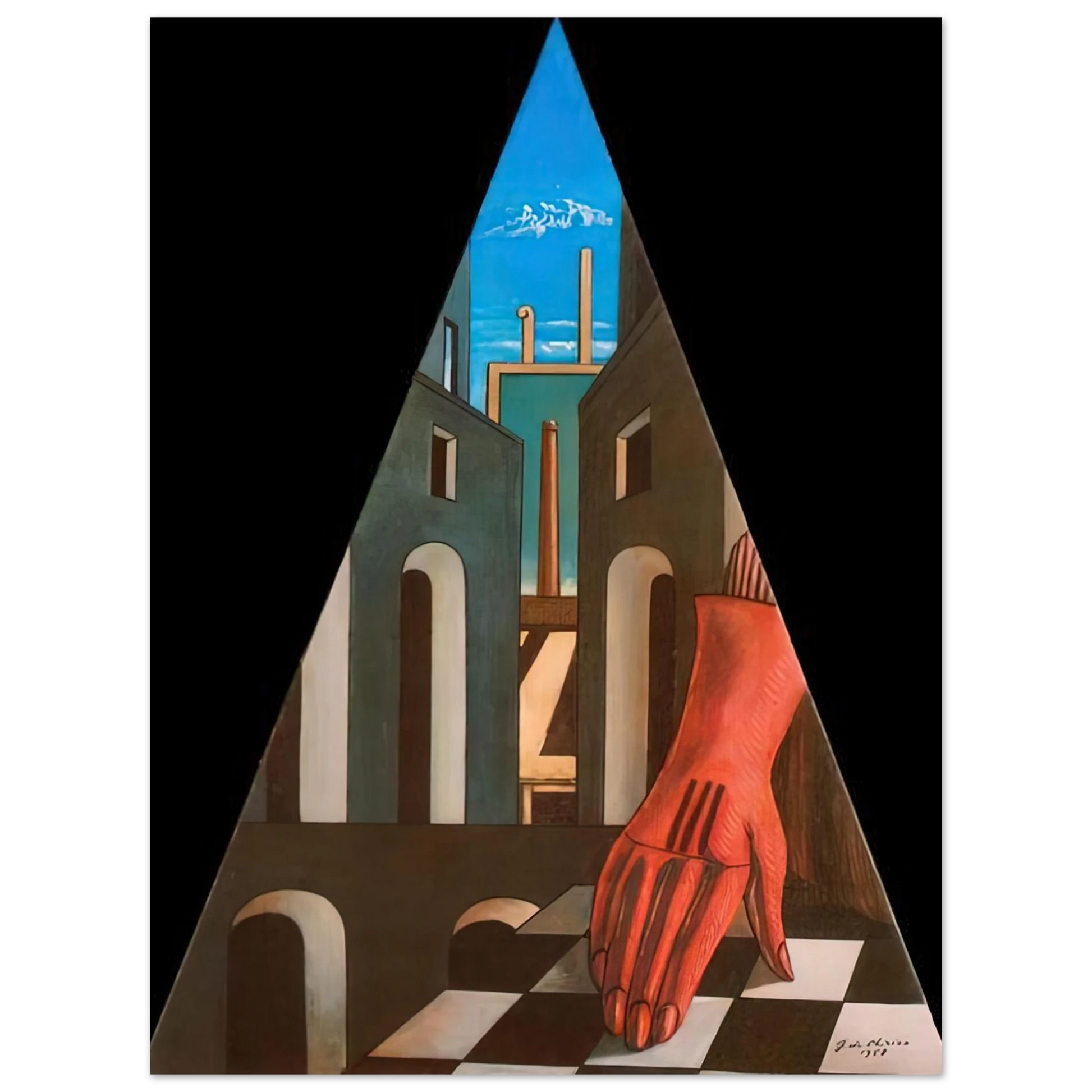 Giorgio de Chirico - METAPHYSICAL TRIANGLE 1958 Fine Art Poster - Default Title