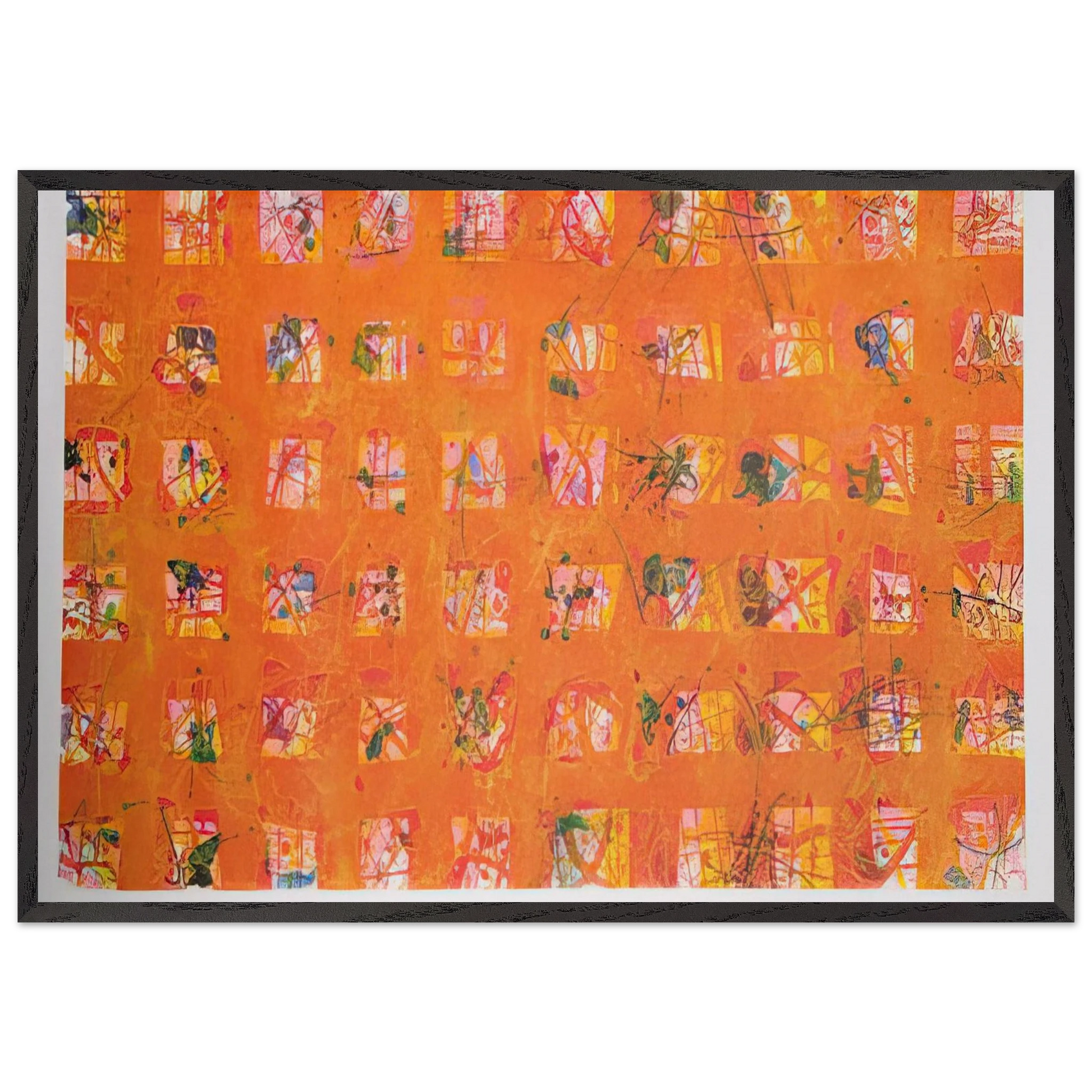 Pioggia dOro  Golden Rain  - Sam Francis Framed Art Print – Black Wooden Frame - Default Title - -Framed Art Print