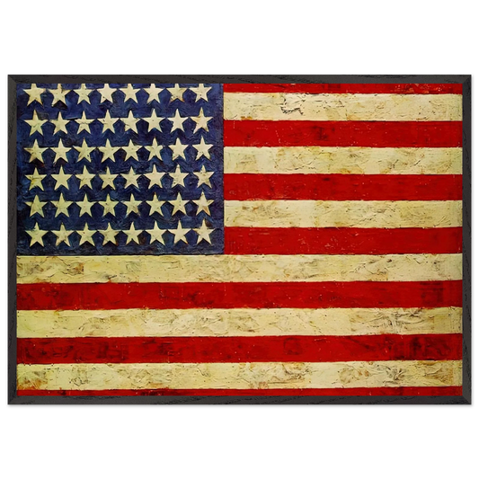 FLAG - Jasper Johns Framed Art Print – Black Wooden Frame - Default Title - -Framed Art Print