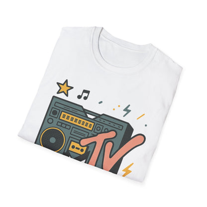 Retro MTV Vintage Cheetah Print Music Television Graphic Tee 80s 90s Throwback Unisex Band Shirt Animal Print Rock Style T-Shirt