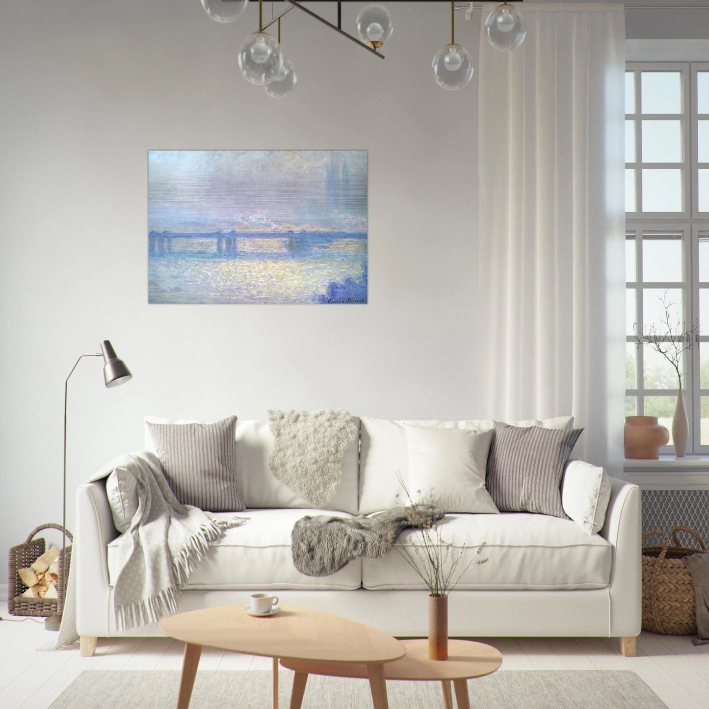 Charing Cross Bridge, Overcast Weather - claude monet Brushed Aluminum Print - 70x100 cm / 28x40 inches | claude monet Aluminum Print | claude monet Prints