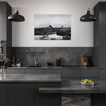 Landscape with a Farm - Vincent van Gogh Acrylic Print - 70x100 cm / 28x40″ inches