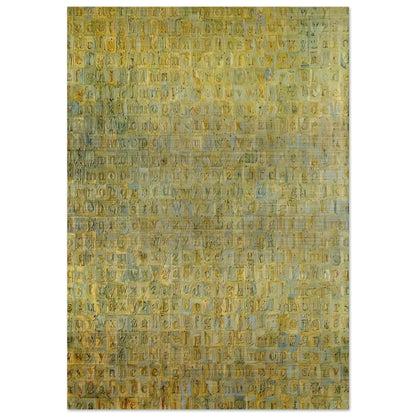 GREY ALPHABETS - Jasper Johns Brushed Aluminum Print - 70x100 cm / 28x40 inches | Jasper Johns Aluminum Print | Jasper Johns Prints