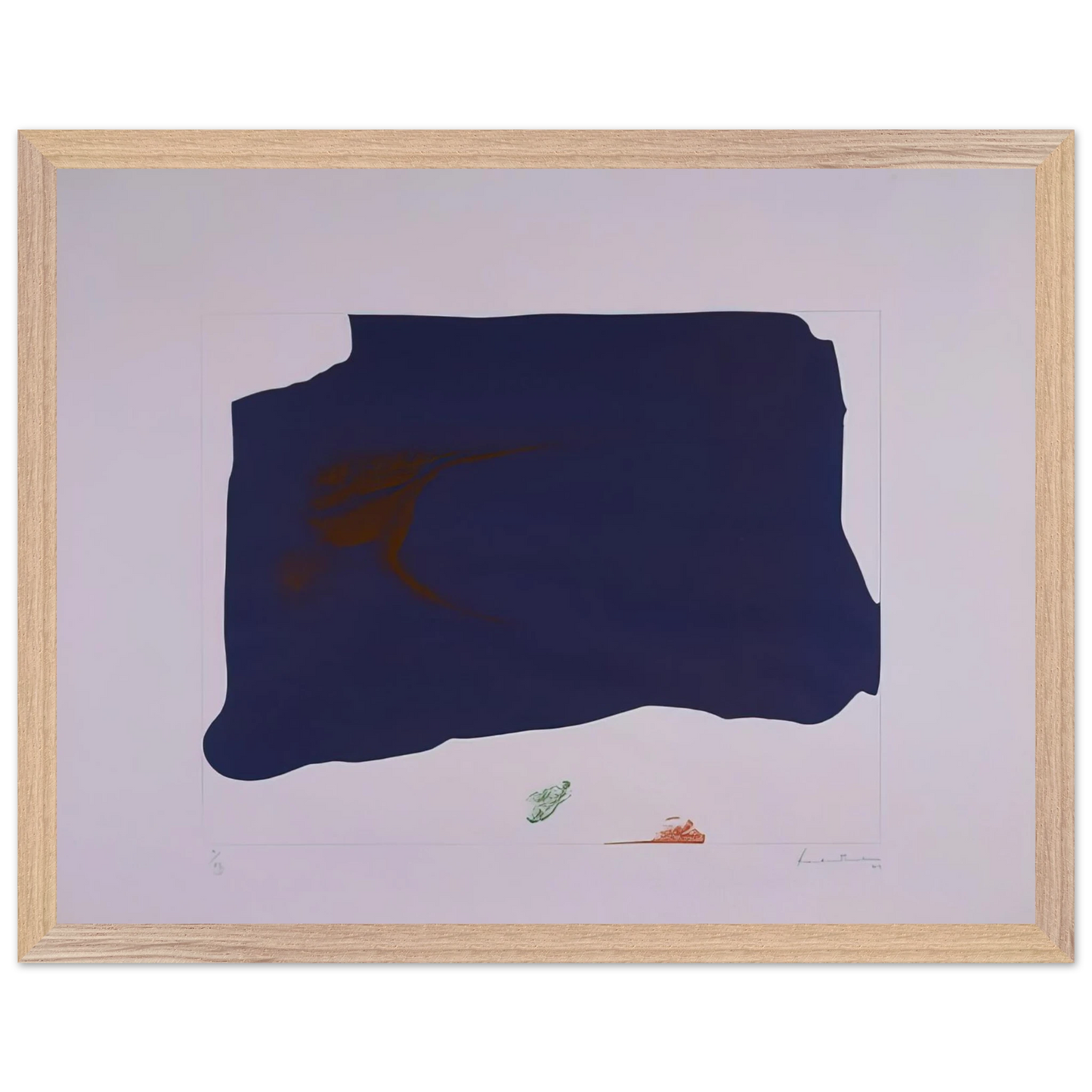 Helen Frankenthaler - Variation II on Mauve Corner - 1969 Wall art - 70x100 cm / 28x40 inches - Premium Wooden Framed Poster With Fine Art Paper - Black frame