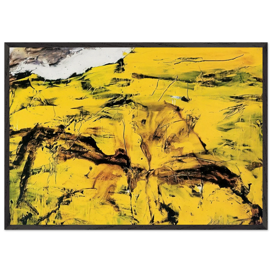 Gorim II - 1995 - Emil Schumacher Framed Art Print – Black Wooden Frame - Default Title - -Framed Art Print