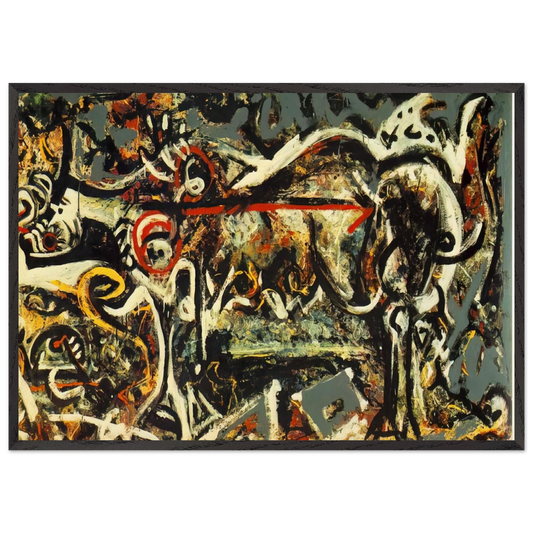 THE SHE WOLF - Jackson Pollock Framed Art Print – Black Wooden Frame - Default Title - -Framed Art Print